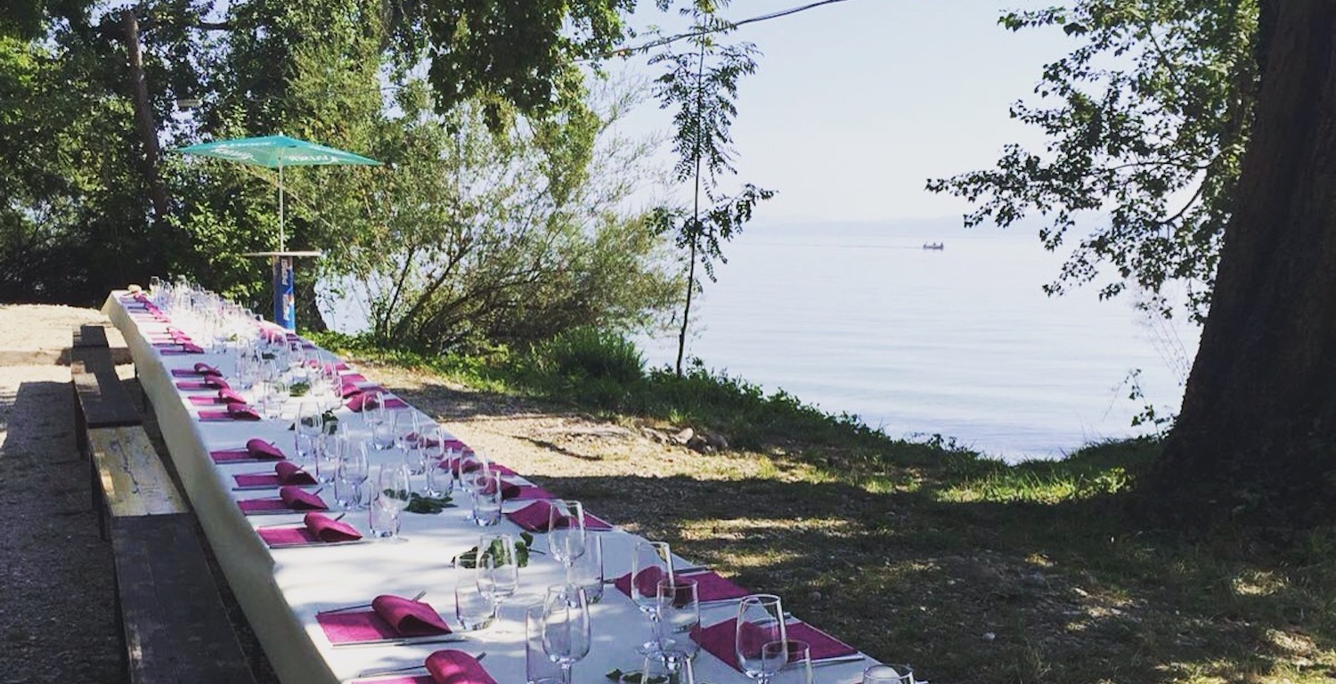 Banquet à la Pointe du Grin, lac de Neuchâtel